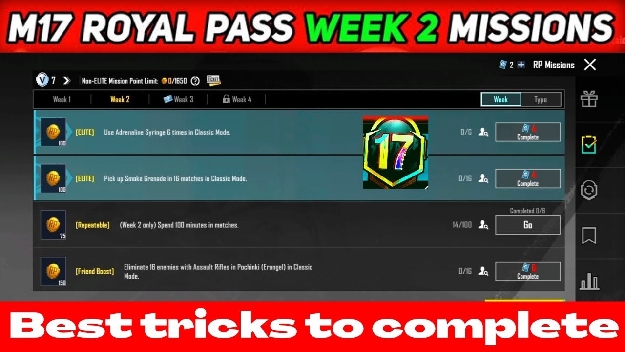 M17 royal pass week 2 missions   |🔥explained 🔥|pubgmobile or Bgmi|Maan plays|subscribe now 🙏|