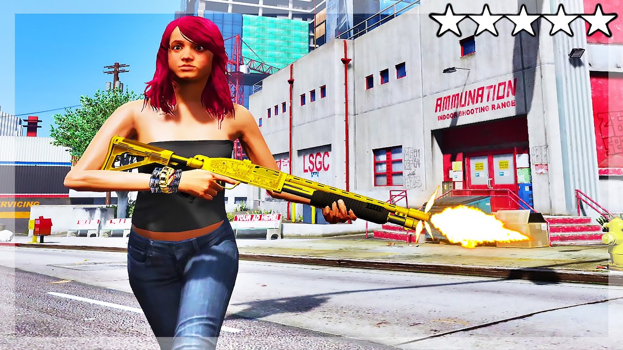 GTA 5 - CRAZY FIVE STAR COP BATTLE RAMPAGE ESCAPE as Car Club Girl (GTA ...