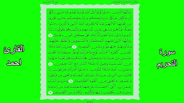 تلاوة سورة التحريم بصوت القارئ احمد