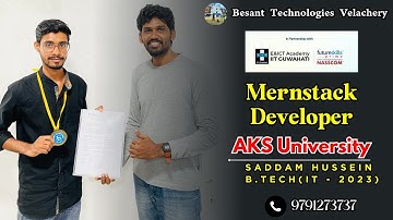 MERN Stack Developer Placement Success | Saddam Hussein | Besant Technologies Velachery