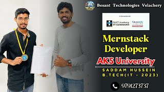 MERN Stack Developer Placement Success | Saddam Hussein | Besant Technologies Velachery
