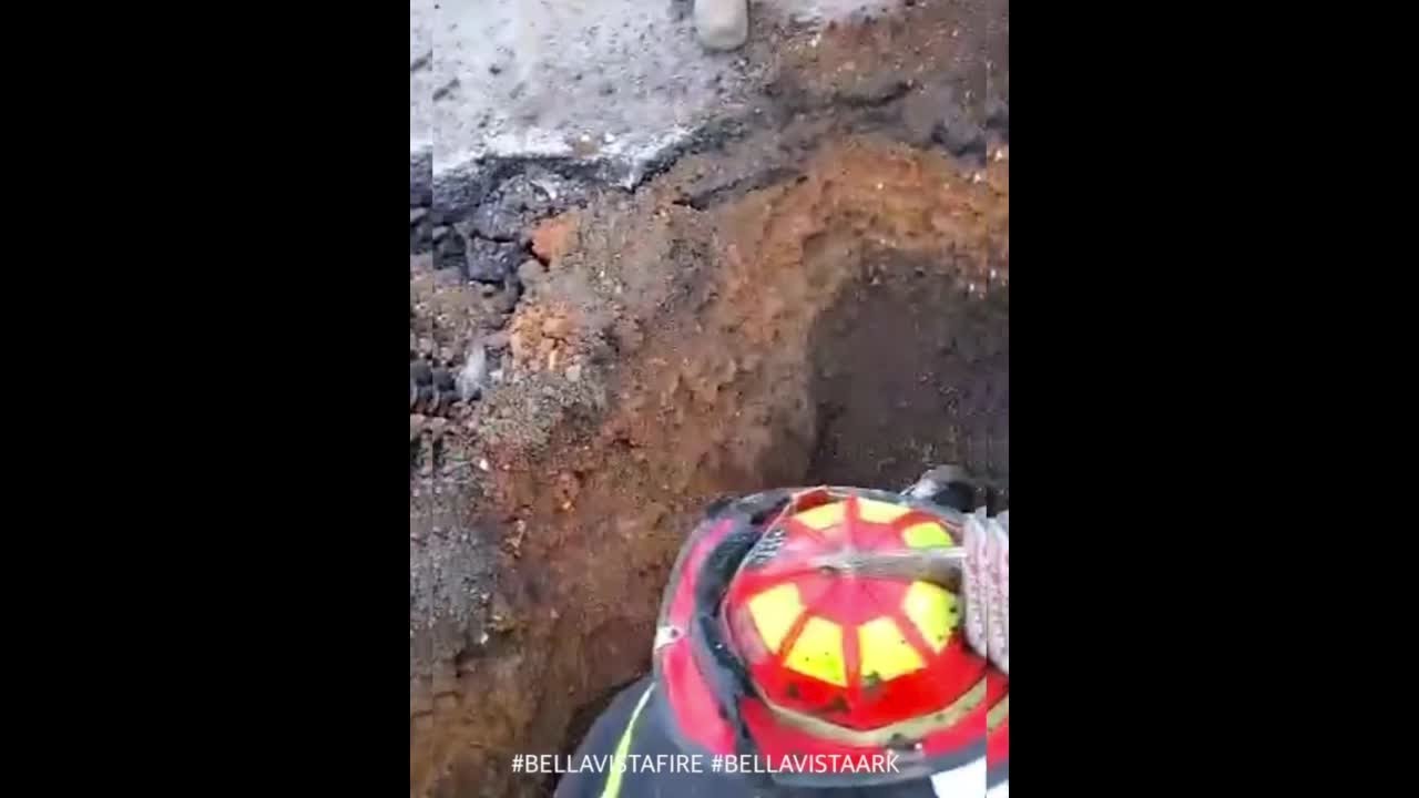 Dog stuck in drainage pipe rescued by Fire Dept and Public Works - YouTube