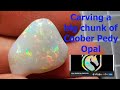 Carving a Thick Chunk of Coober Pedy Opal Rough with a Flex Shaft (Jullian Stavreas Rough)
