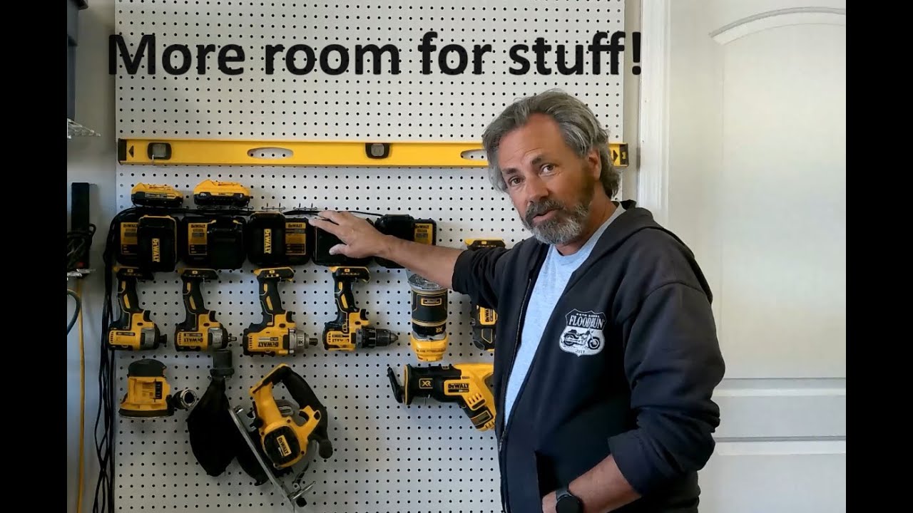 A pegboard cordless tool storage system? Getting my dewalt cordless tools and chargers out of my way