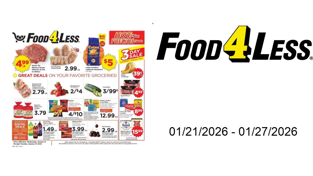 Food 4 Less Weekly Ad - 01/21/2026 - 01/27/2026