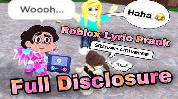Roblox Lyric Prank Steven Universe Full Disclosure Song
