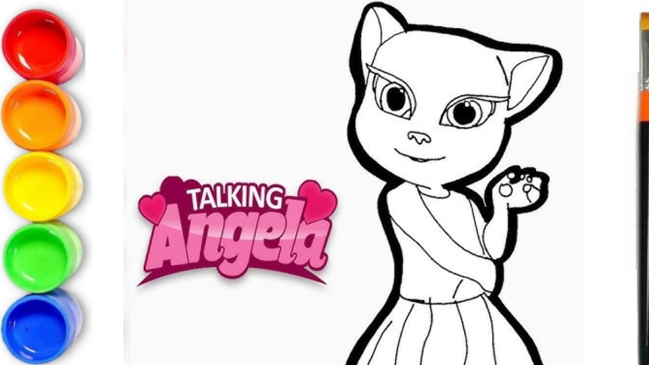 How To Draw And Color My Talking Angela | Talking Tom