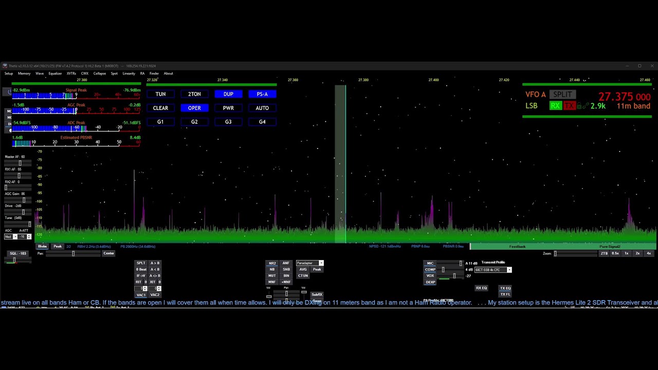 CB RADIO USA / CANADA / EUROPE - VIDEOGATE DX  - HERMES LITE 2