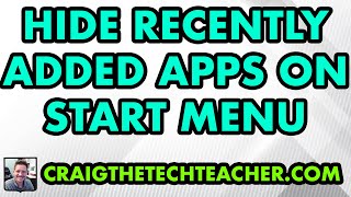 How To Hide Recently Added Apps On The Windows 10 Start Menu (2022) screenshot 3