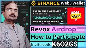 Binance Revox Airdrop || Web3 Wallet Airdrop || How to Participate || Revox Points || Invite Code