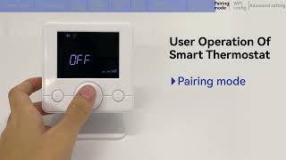 How to operate and pair the desktop type RF smart Thermostat
