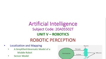 ROBOTIC PERCEPTION-Artificial Intelligence-UNIT V – ROBOTICS-20A05502T