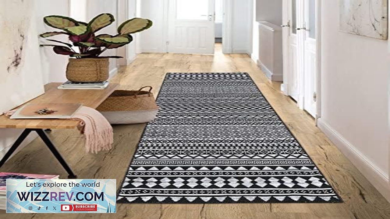 Garvee Washable Runner Rug 2x10 Vintage Boho Geometric Hallway Runners Moroccan Distressed