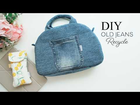 How to make boston bag from old jeans | Tutorial | Sewing