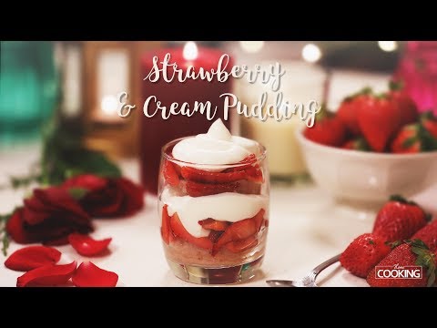 Strawberry and Cream Pudding | Strawberry Recipes | Pudding