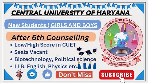 After 6th Counselling - Seats Vacant Analysis #cuh #centraluniversityofharyana
