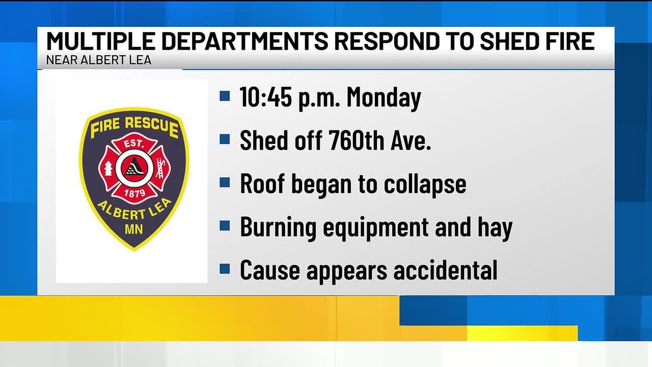 Multiple fire departments respond to late night fire near Albert Lea ...