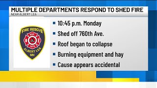 Multiple fire departments respond to late night fire near Albert Lea