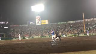 甲子園球場  筒香25号ホームラン  バックネット裏最前列から撮影