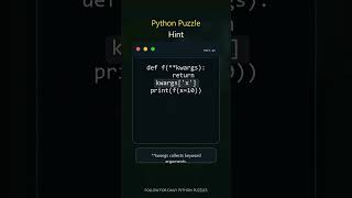 Kwargs Packing | Interview Puzzle Challenge | YouTube Shorts #interviewquestions #python #coding