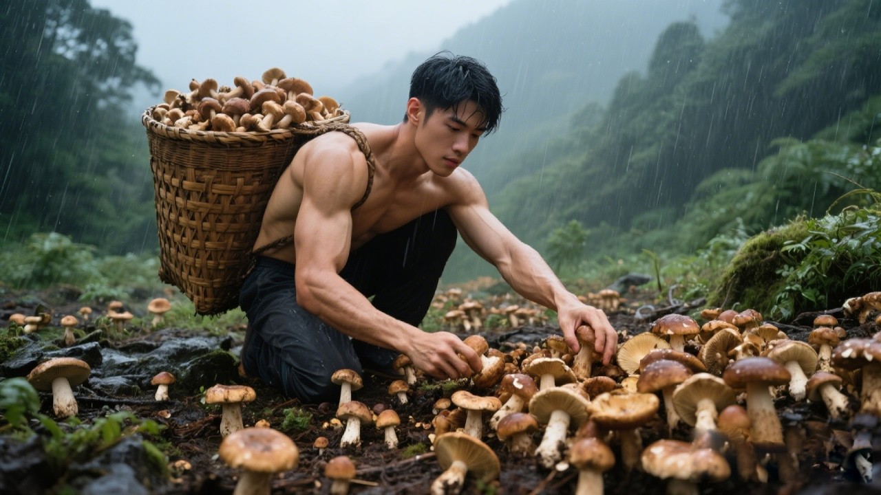 Fresh Wild Mushrooms and Country Chicken: Simmered to Perfection in a Deliciously Rich Golden Broth