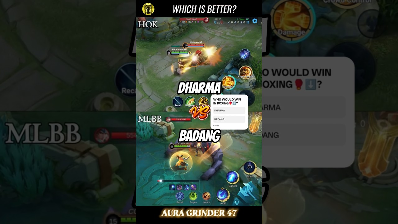 Dharma vs Badang - Best HOK vs MLBB Comparison - Honor of Kings vs Mobile Legends