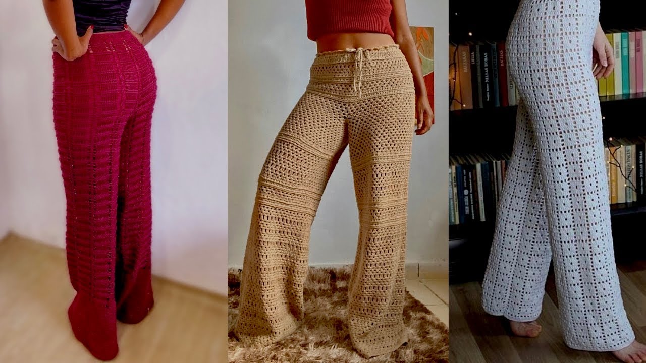 A calça perfeita de crochê- como fazer calças e shorts de crochê - moda crochê 2024