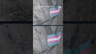 LGBTQ activists display transgender flag on Yosemite's El Capitan rock formation