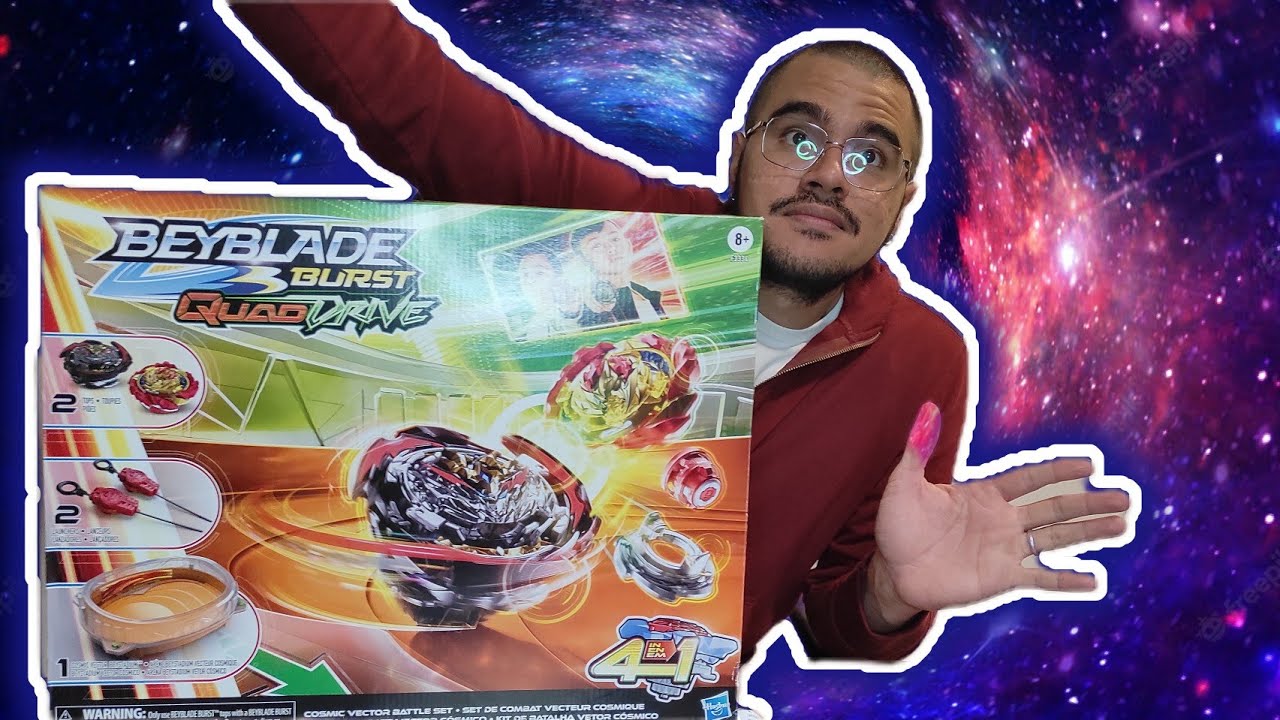 Set de Batalla Cosmic Vector | Beyblade Quaddrive UNBOXING & Test Battles | Hasbro