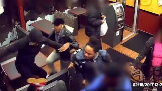 Four suspects and a person of interest are wanted for questioning by
police in this assault robbery patron flatbush fast-food restaurant on
mar...