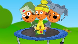 Три Кота Новая серия про котяток Коржика и Компота мультфильмы для детей Прыгают на Батутах