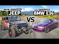 LS vs Hemi in a V8 Swap Battle! 6.4l Hemi Jeep Races our Knuckle Busters BMW M3