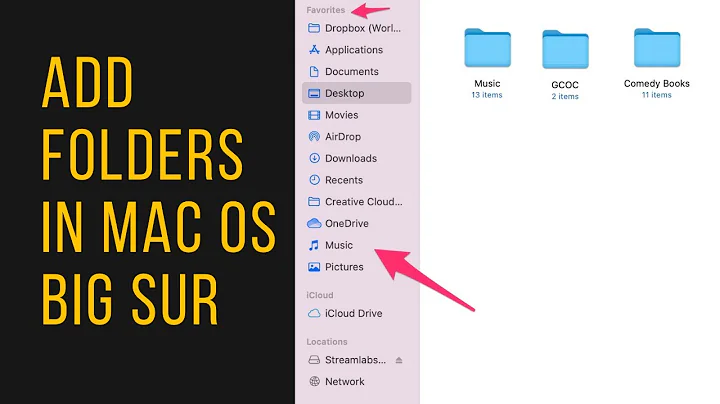 Mac OS Big Sur - How to Add Folders to Favorite in Finder