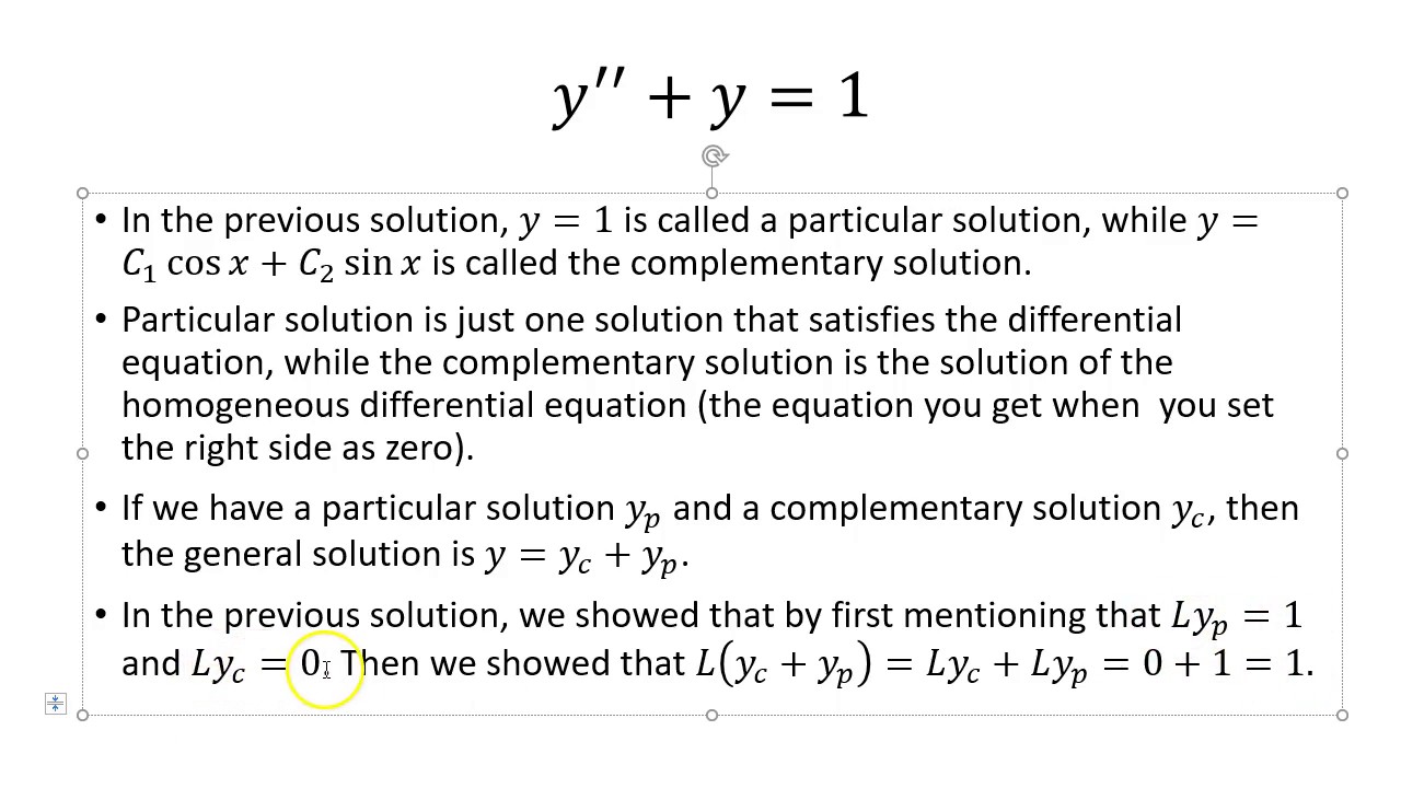 Introduction To Non Homogeneous Differential Equations Youtube