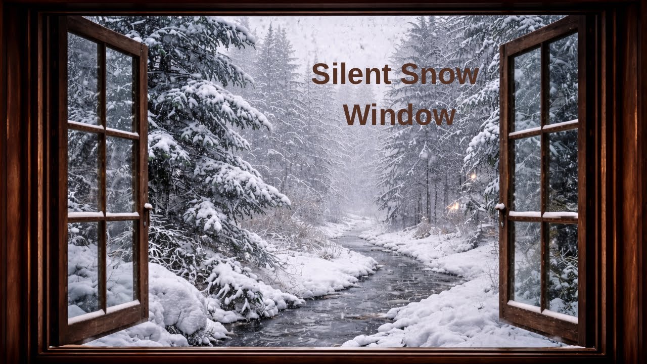 Snow Falling Outside the Window – Silent Living Painting for Relaxation (No Music, 4K)