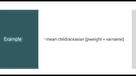 Complex Survey Designs and Weighting Using Stata: Part 2