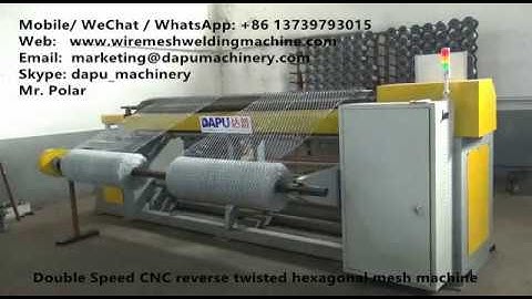 Double speed CNC straight and reverse hexagonal wire mesh netting weaving machine