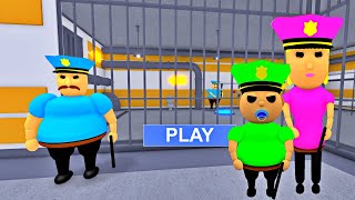 BORRIS POLICE FAMILY PRISON RUN! SCARY OBBY Full Gameplay #roblox