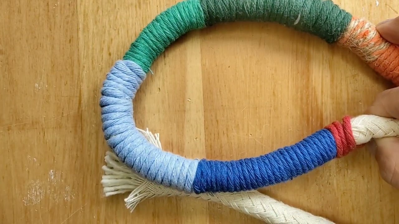 Tejido envuelto en Macramé técnica del Fiber Emballage