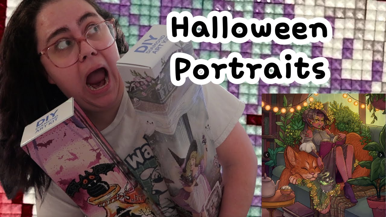 let's unbox 5 diamond art club HALLOWEEN diamond paintings
