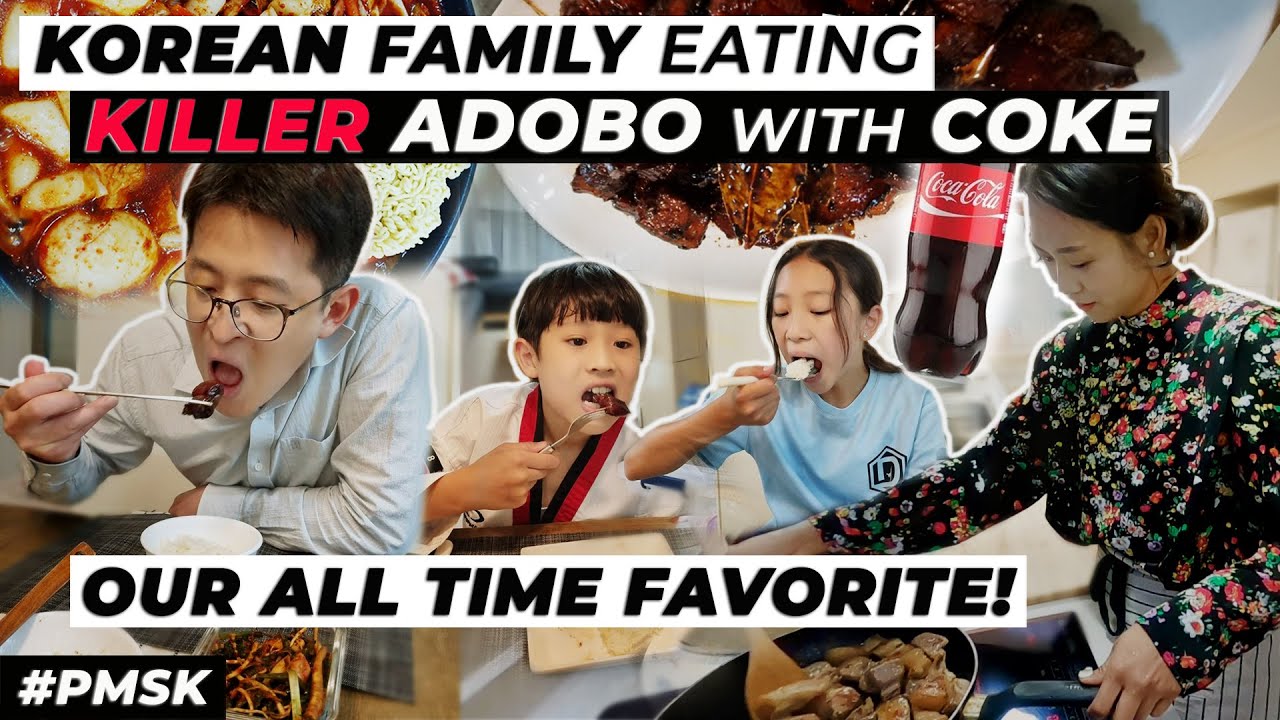 KOREANS EATING KILLER PORK ADOBO WITH COKE | NAGING FAVORITE NA NILA!!!