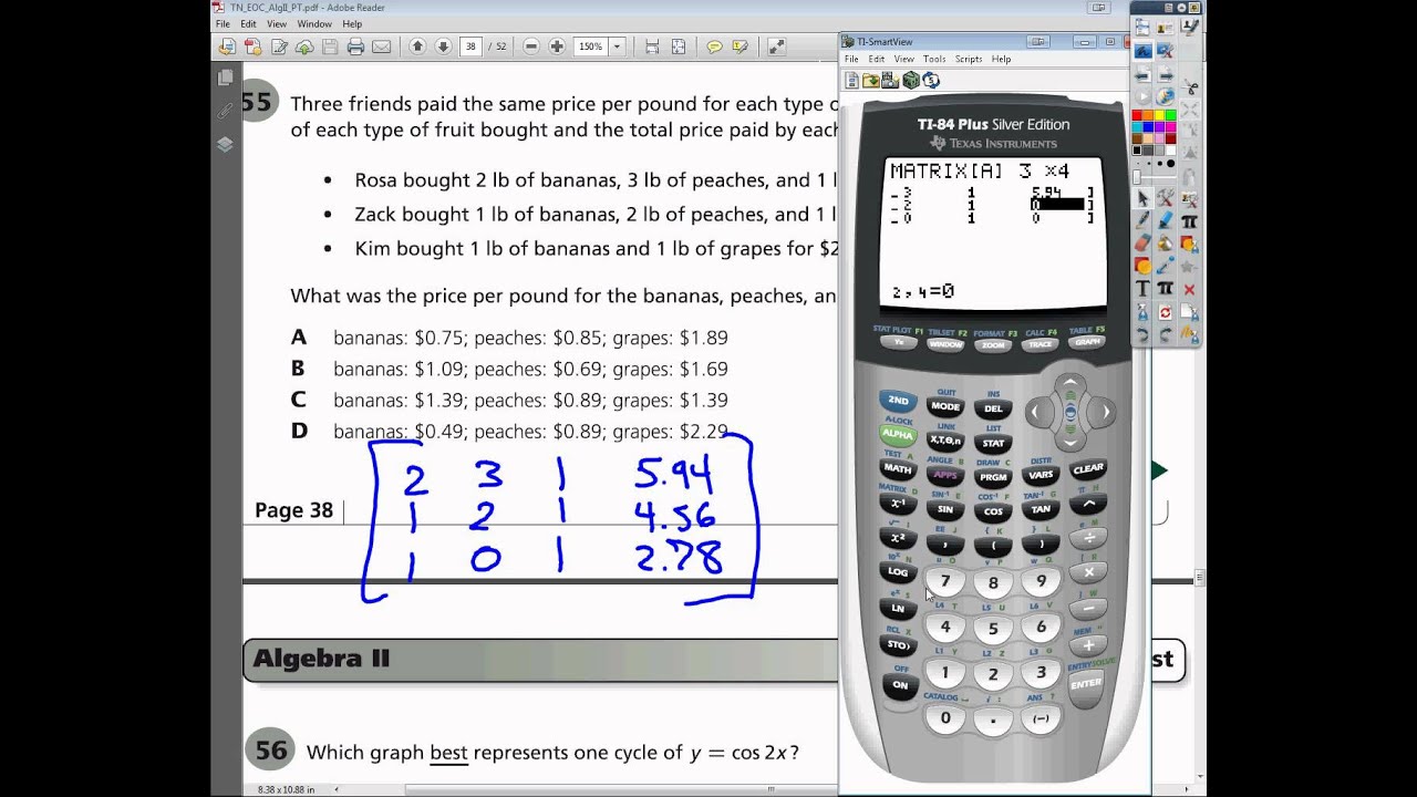 Question 55 Tennessee Algebra 2 EOC Practice Test YouTube