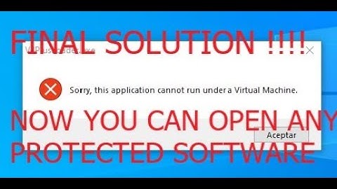 SORRY THIS APPLICATION CANNOT RUN UNDER A VIRTUAL MACHINE . FINAL SOLUTION!!!!