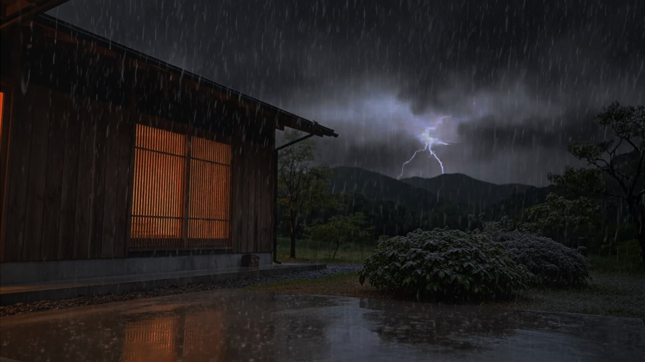3 Minutes to Fall Asleep: Heavy Rain on a Metal Roof & Deep Thunder for Insomnia (Dark Screen)
