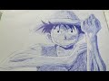 vẽ Luffy bằng bút bi (hello ae, lâu rồi chưa vẽ)