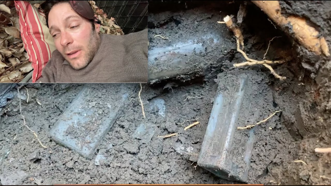 CRAZY Guy Sleeping in Bush Digs TONS of OLD BOTTLES in PRIVY Under BIG TREE