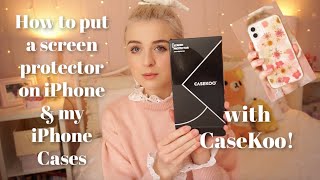 How to put a screen Protector on iPhone 11 + my iPhone 11 cases! Collab with CASEKOO