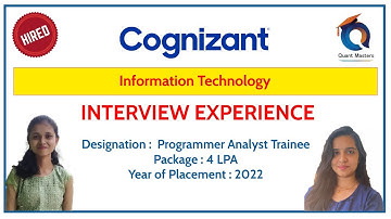 Cognizant Interview Experience - 2022 | Designation: Programmer Analyst