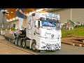 AMAZING RC CONSTRUCTION FAIR COMPILATION / HEAVY HAULAGE RC TRUCKS / SCANIA / MB ACTROS / BHARATBENZ