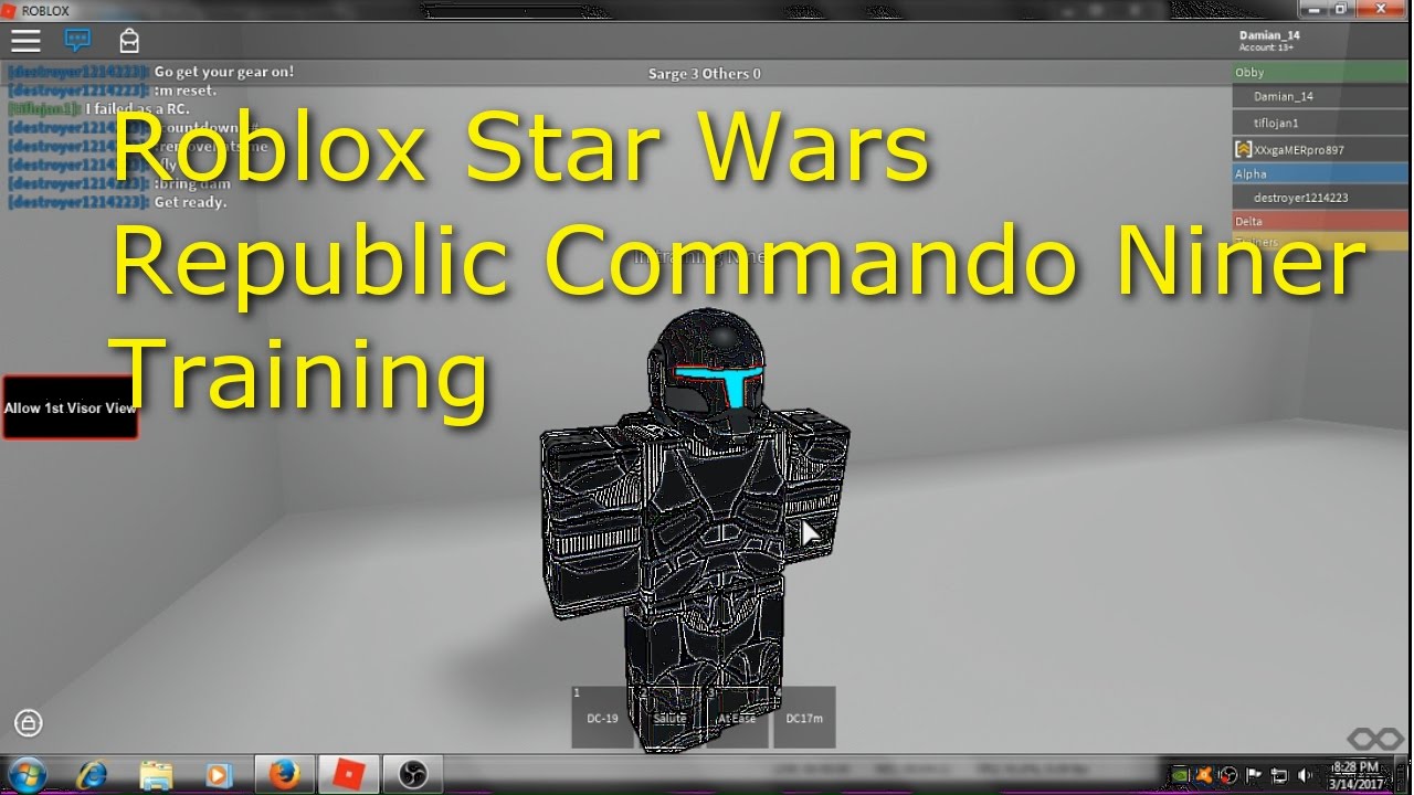 Roblox Star Wars Arc Trooper Tryout On Alderaan By Damian 14 Game Play - roblox arf armour on geonosis by damian14 game play